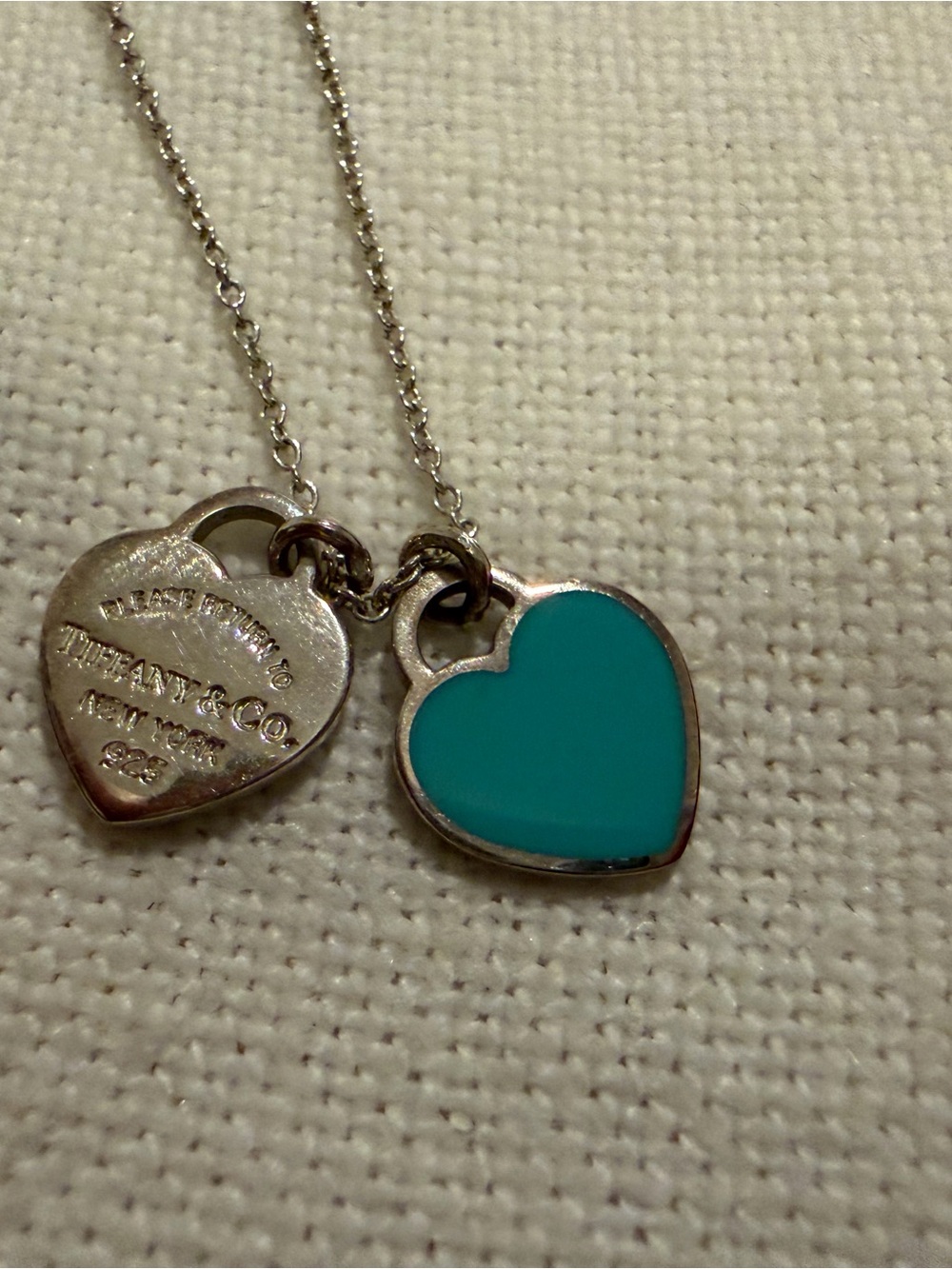 Return to Tiffany® Tiffany Blue® Double Heart Tag Pendant in Silver, Small